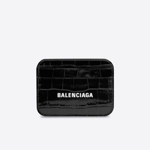 Balencigia Cash Card Holder Crocodile Embossed in Black and White